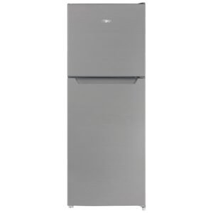 MIKA Fridge, 202L, 2 Door Top Mount Freezer, No Frost (Frost Free), INVERTER Compressor, Line Siver Dark