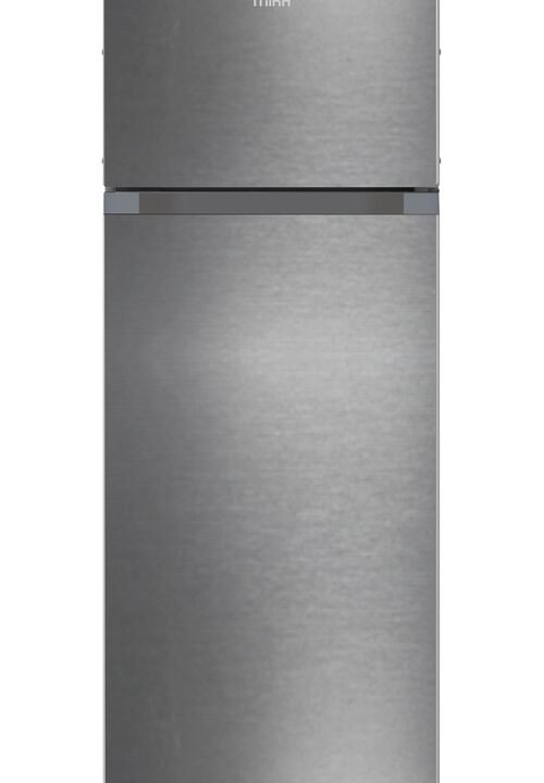 MIKA Fridge, 211L, 2 Door Top Mount Freezer, Defrost (Direct Cool), Inox Dark Matt